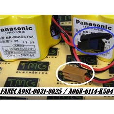 BR2/3AGCT4A - Bateria BR-2/3AGCT4A, GE Fanuc 6Volts,Battery 6V, PLC, IHM, Arm Robot articulation  Controller, GE Fanuc BR 2/3AGCT4A, A98L-0031-0025, A06B-6114-K105 - Parts Genuine e Similar - BR-2/3AGCT4A, Backup Battery CNC/GENUINE PANASONIC, Japan C/Conector(Preto)